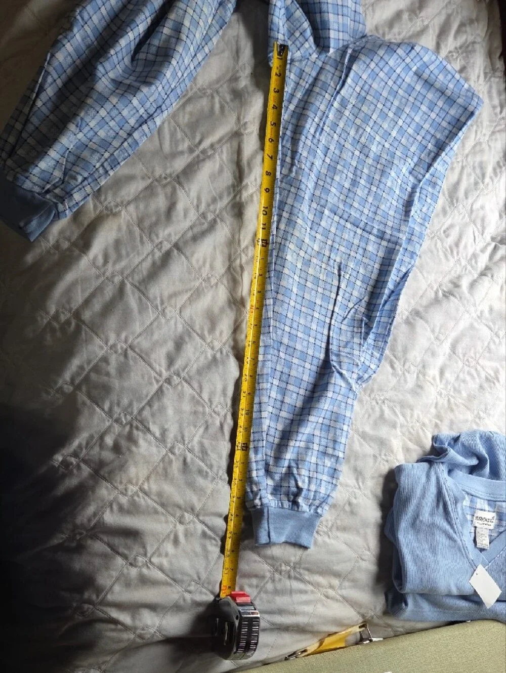 Fashion Bug Blue  Top and Plaid Pant Sleep Set Large